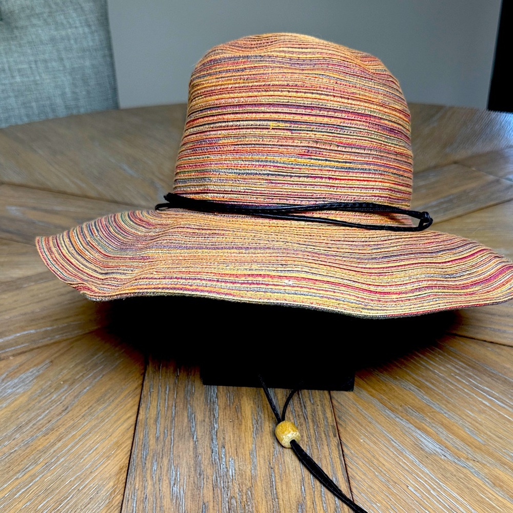 Scala Women's Vibrant Striped Sun Hat with wired brim